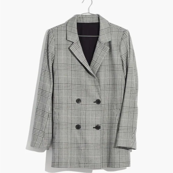 Madewell Caldwell Double-Breasted Blazer in Plaid, Size M - Picture 1 of 9
